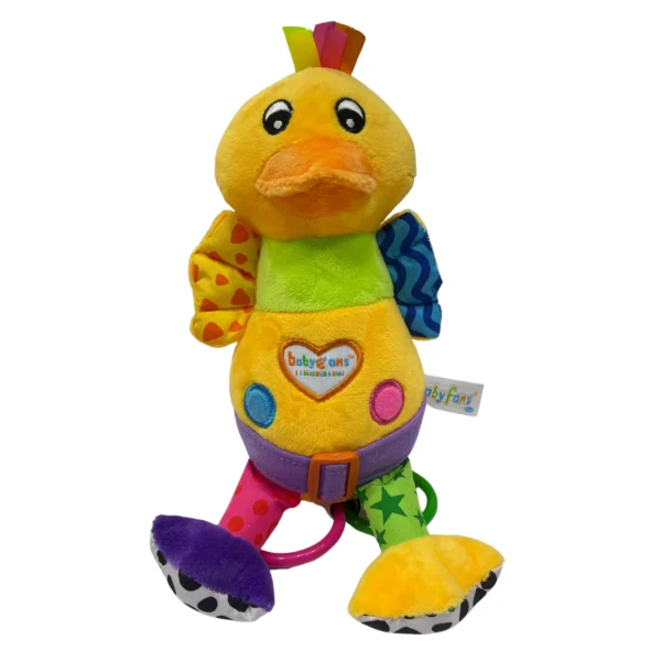 Sonajero peluche musical con llama dientes - Pato