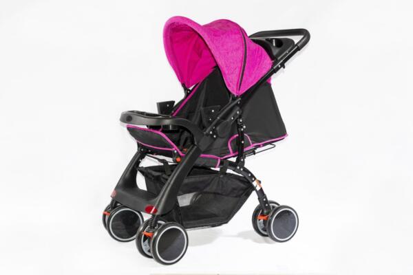 Coche Para Bebé + Silla Para Carro Fucsia
